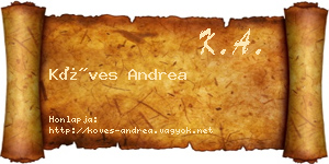 Köves Andrea névjegykártya