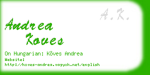 andrea koves business card